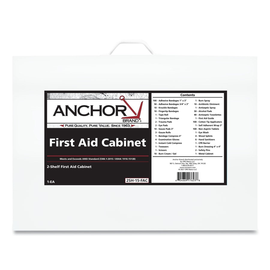 Anchor Brand 2SH-15-FAC 2 Shelf First Aid Cabinet