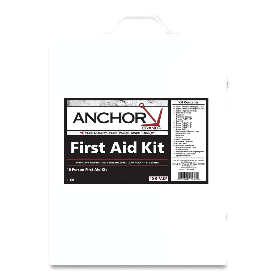 Anchor Brand 4SH-9-FAC 4 Shelf First Aid Cabinet, ANSI Z308.1-2009, Steel Cabinet