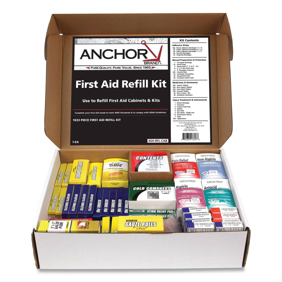 Anchor Brand 4SH-RFL-CAB 4 Shelf First Aid Cabinet Refill
