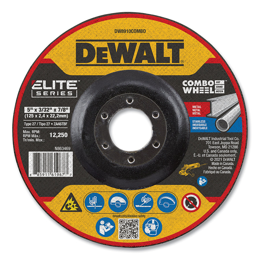 DeWalt 115-DW8910COMBO Elite Series Combo Wheel 5 in Type 27