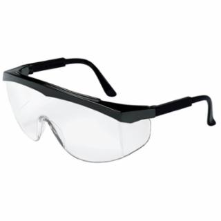 MCR Safety SS110 SS1 Series Safety Glasses, Clear Lens, Black Frame