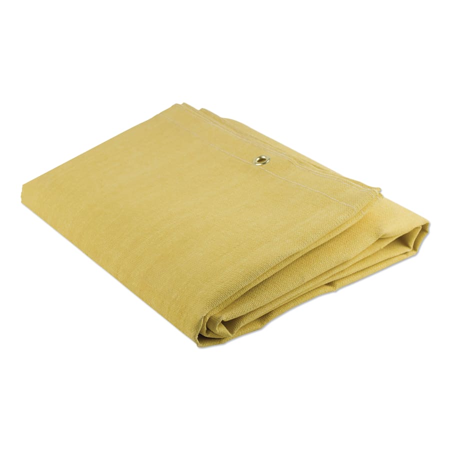 WILSON INDUSTRIES 36308 Acrylic Coated Fiberglass Light-Duty Welding Blanket, 6 ft W x 8 ft L, 23 oz, with Grommets, Yellow