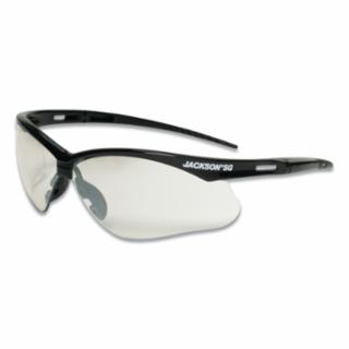 Jackson Safety 50004 SG Series Safety Glasses, Indoor/Outdoor Lens, Black Half-Frame
