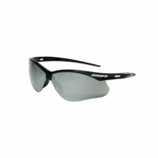 Jackson Safety 50006 SG Series Safety Glasses, Smoke Mirror Lens, Black Half-Frame