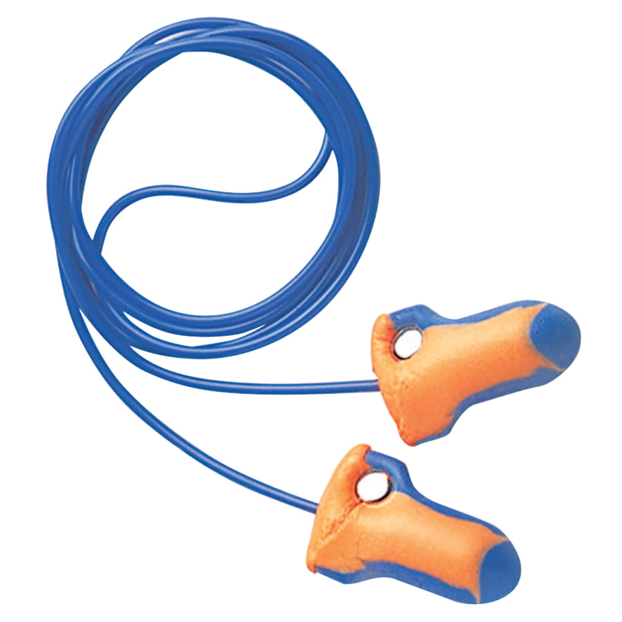 Laser Trak Detectable Earplugs, Blue/Orange