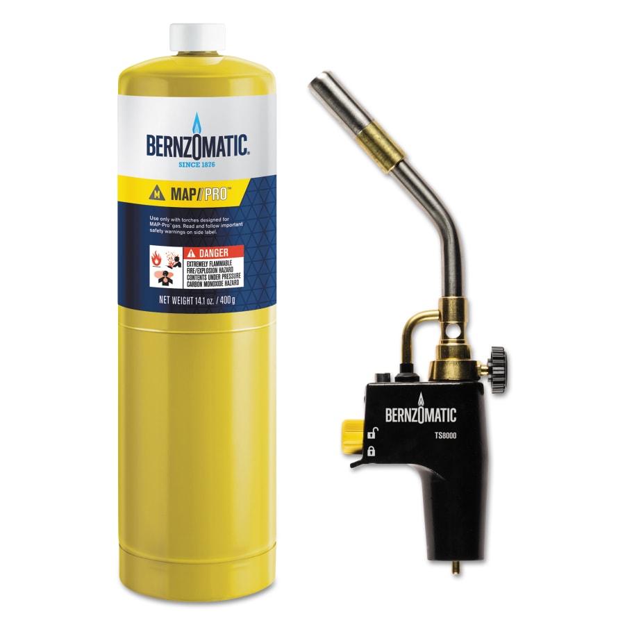 Bernzomatic 361492 SureFire Self Igniting Torch Kit, TS8000BZKC, Torch, Cylinder, MAPP