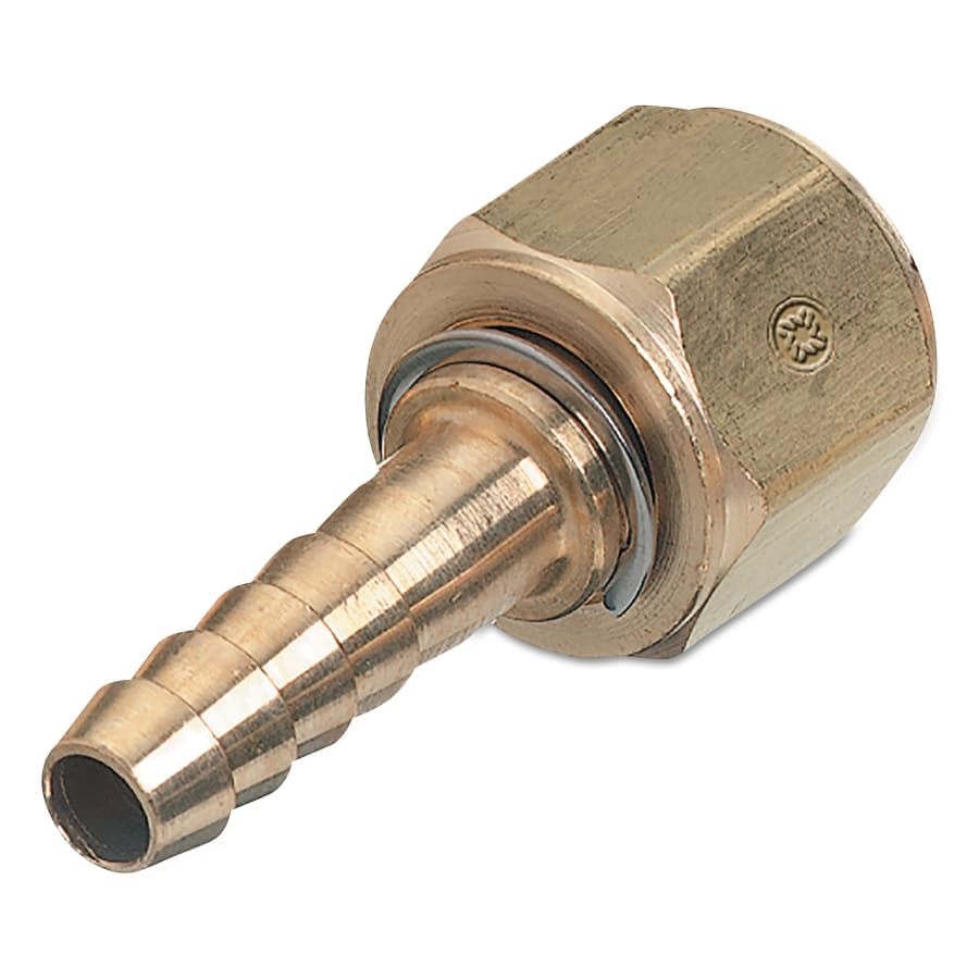 WESTERN ENTERPRISES 14-0 Hose Adaptors, 200 psig, Brass, 1/4 in to Female Swivel