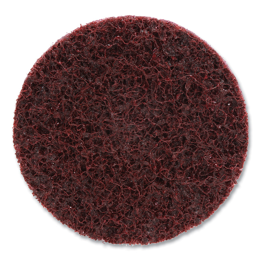 Scotch-Brite Roloc Surface-Conditioning Disc, 2 in, TR, Medium, Aluminum Oxide, 25000 rpm, Maroon