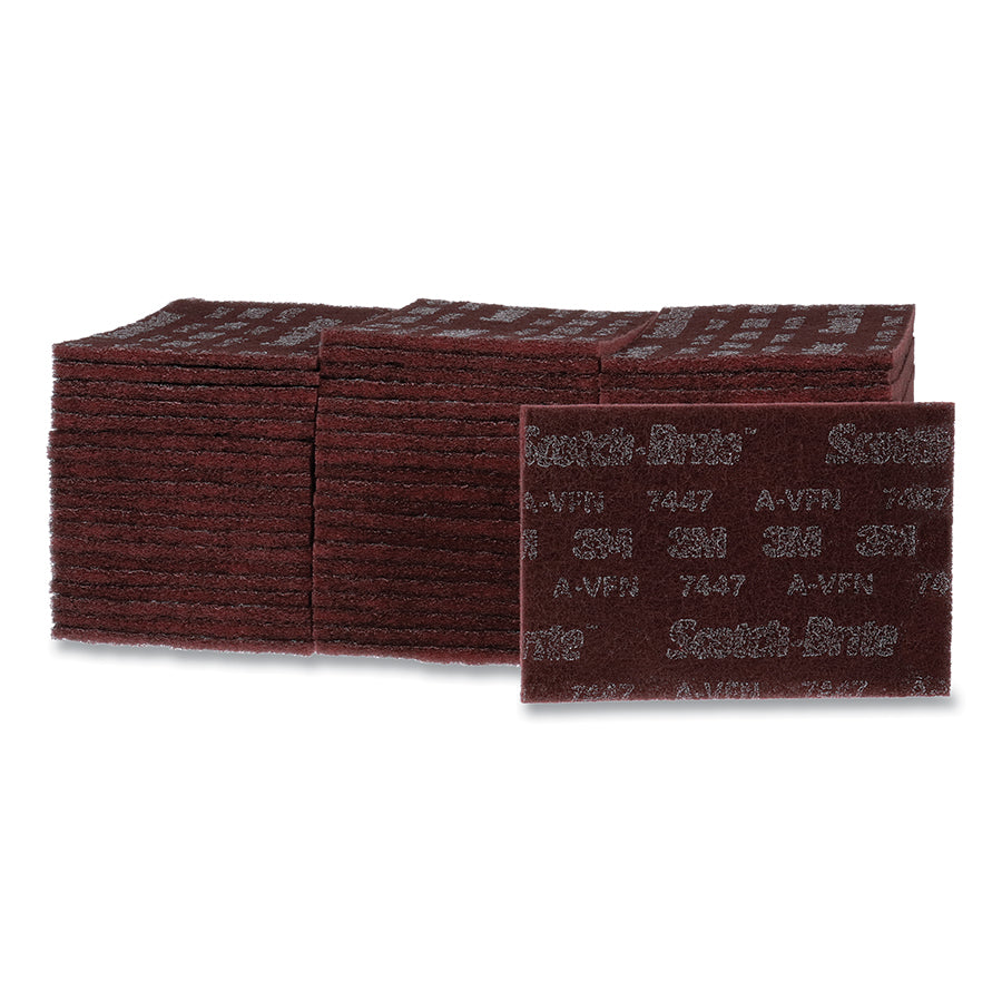 Scotch-Brite 048011-65069 Hand Pads, 6 in x 9 in, Maroon, Very Fine (Pack of 60 EA)