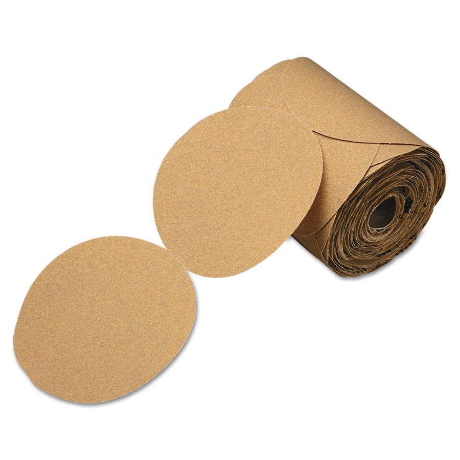3M 051111-49909 Stikit™ Gold Paper Disc Roll 216U, Aluminum Oxide, 5 in dia x NH, P80 Grit, Die 500X