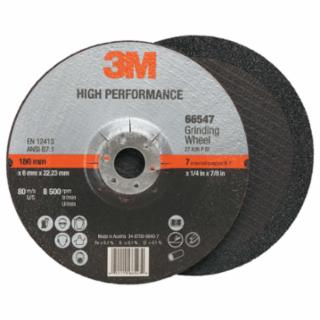 3M 051125-87451 Silver Depressed Center Grinding Wheel, 7 in dia, 1/4 in, 7/8 in Arbor, 36 Grit, Precision Shaped Ceramic (Pack of 10 EA)