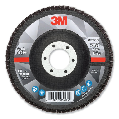3M 638060-05903 Flap Disc, 4.5 in x 7/8 in, 769F T27, 40+ Grit (Pack of 10 EA)