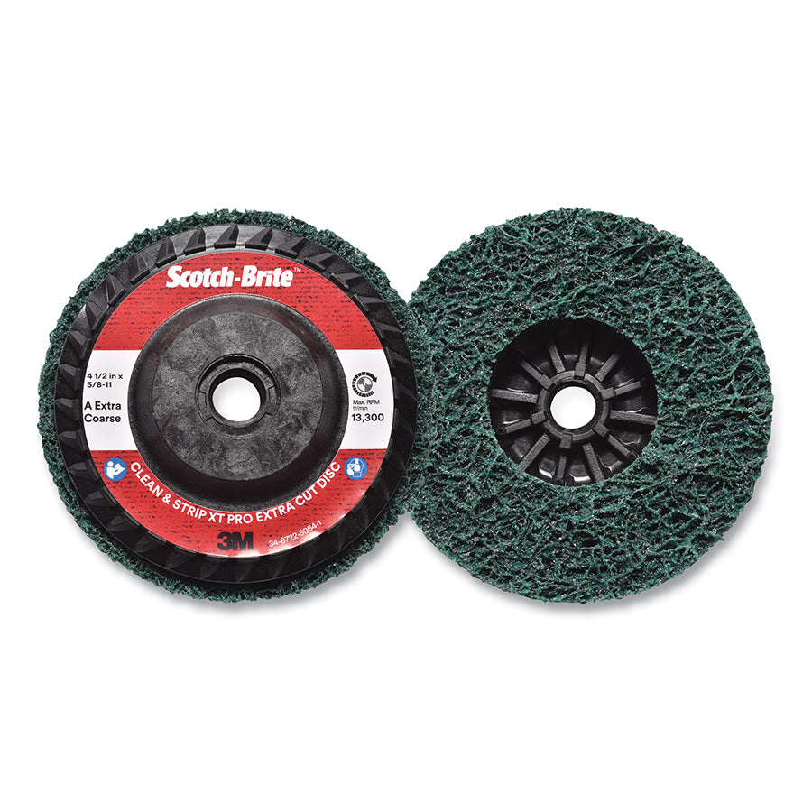 Scotch-Brite 638060-21050 Clean and Strip XT Pro Extra Cut Disc, 4-1/2 in, Green (Pack of 10 EA)