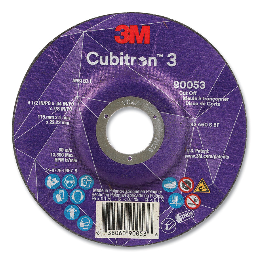 3M 405-638060-90053 Cubitron 3 Cut-Off Wheel 4-1/2 in 60+ Grit T27