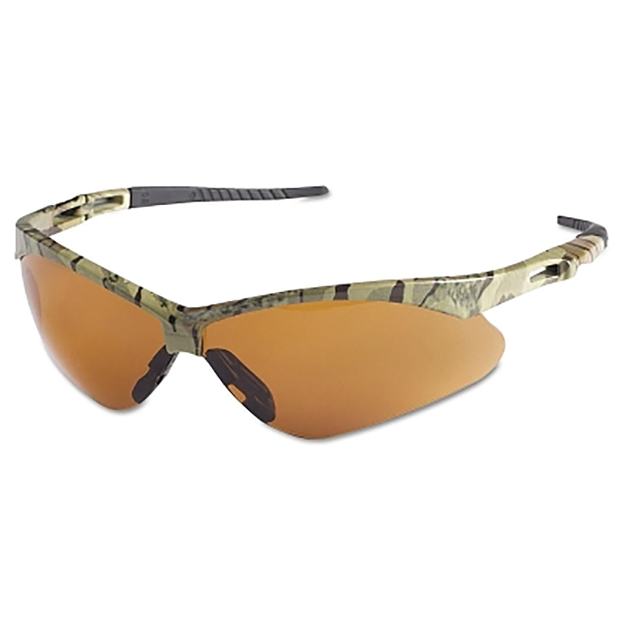 KleenGuard 19644 V30 Nemesis™ Safety Glasses, Bronze, Polycarbonate Lens, Uncoated, Camouflage Frame/Temples, Nylon