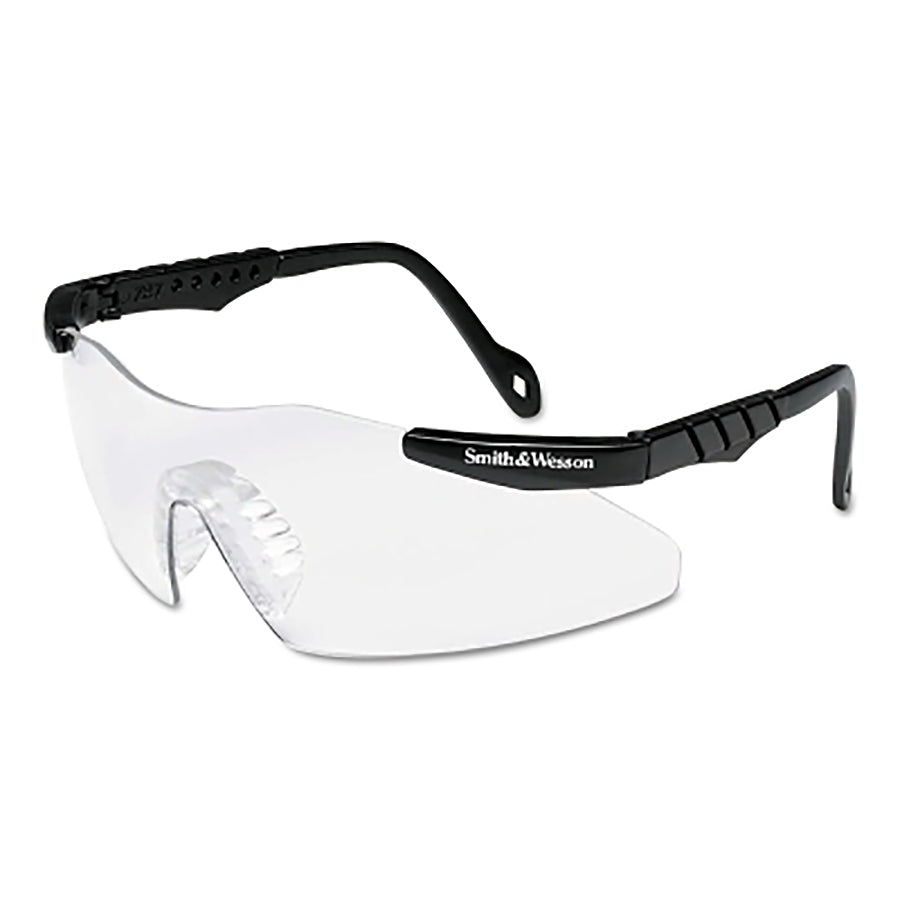 Magnum 3G Safety Glasses, Clear Lens, Black Nylon, Small