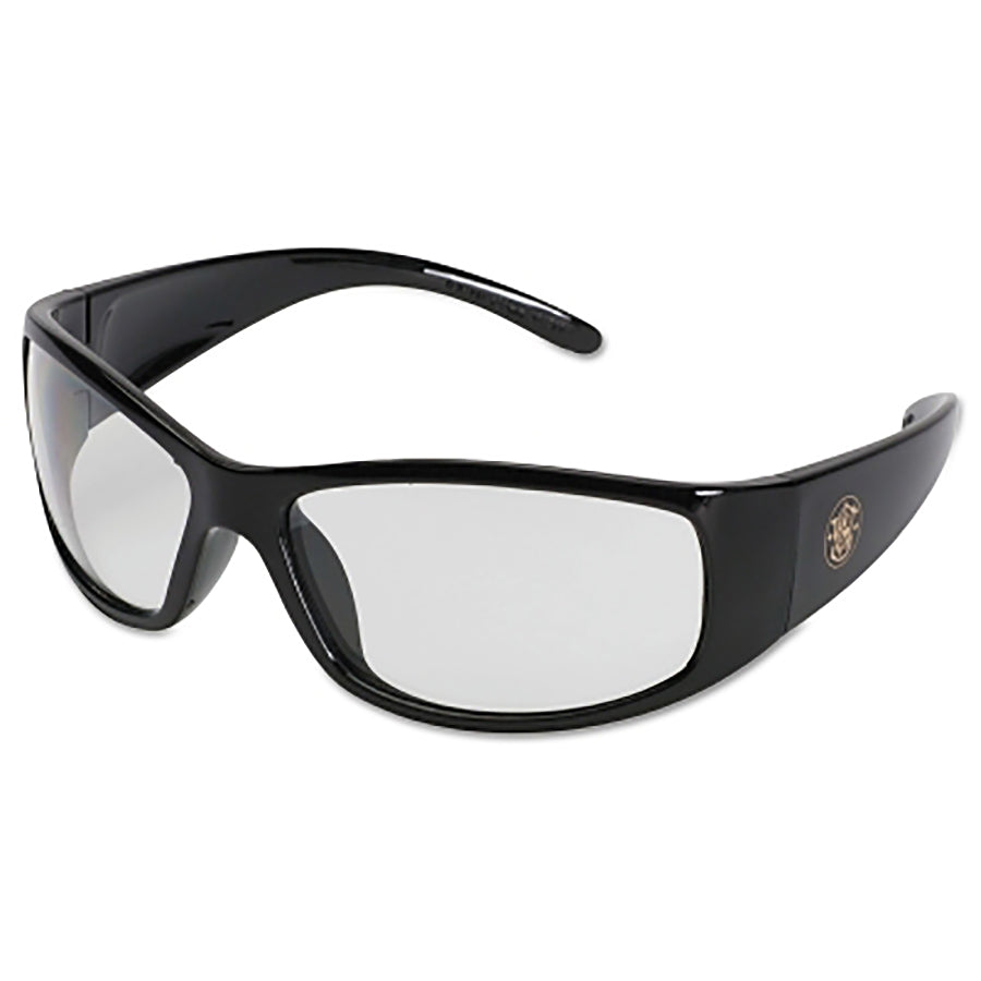 SMITH AND WESSON 21302 Elite™ Safety Glasses, Clear Polycarbonate Lens, Anti-Fog, Black, Nylon