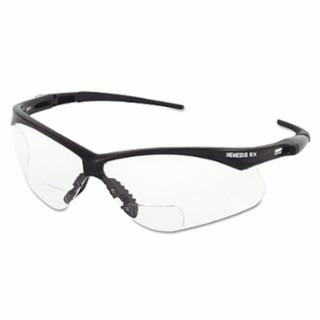 KleenGuard 28627 V60 Nemesis™ Rx Readers Prescription Safety Glasses, Clear, Polycarbonate Scratch-Resistant Lens, Black Frame/Temples, +2.5