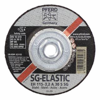 PFERD TOOLS 63115 Type 27 Premium Performance SG Depressed Center Cut-Off Wheel, 4-1/2 in Diameter, 1/8 in Thick, 5/8 Arbor, 46 Grit (Pack of 10 EA)