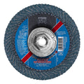 PFERD TOOLS 67216 POLIFAN® Flap Disc, 5 in, 40 Grit, 5/8 Arbor, 12,200 RPM, Z-Curve, T29