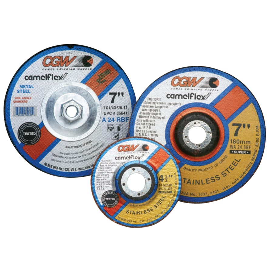 Depressed Center Wheel, Type 27, 6 in Dia, 1/4 in Thick, 24 Grit Alum. Oxide (Pack of 25 EA)