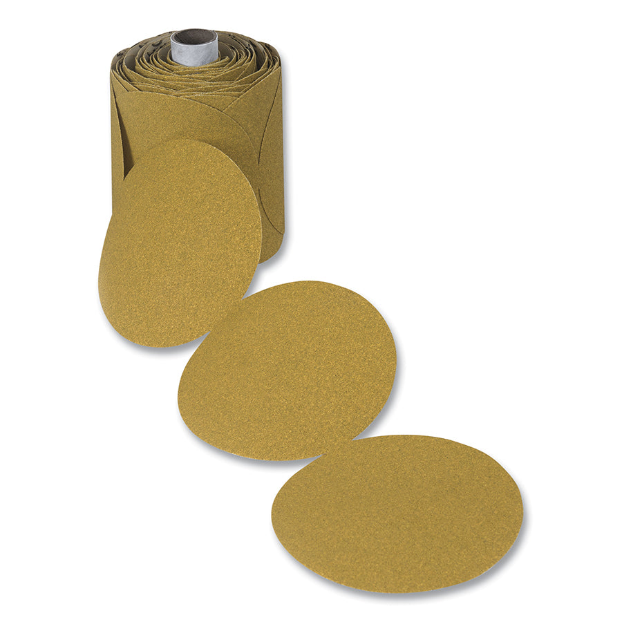 CGW ABRASIVES 49762 Paper Sanding Disc, Aluminum Oxide, 5 in dia, PSA, P80 Grit, DOR, Gold, MYLAR (Pack of 100 EA)