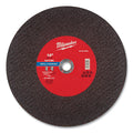 Milwaukee Tool Metal Cut Off Wheel Type 1, 14 in dia, 7/64 in Thickness, 1 in Arbor dia, 30 Grit, Aluminum Oxide