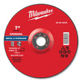 Milwaukee Tool Type 27 Metal Grinding Wheel, 7 in dia, 1/4 in Thickness, 7/8 in Arbor dia, 30 Grit, Aluminum Oxide/Zirconia Grain