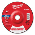 Milwaukee Tool Type 27 Performance+ Metal Grinding Wheel, 6 in dia, 1/4 in Thickness, 7/8 in Arbor dia, 24 Grit, Zirconia Alumina