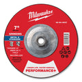 Milwaukee Tool Type 27 Performance+ Metal Grinding Wheel, 7 in dia, 1/4 in Thickness, 5/8 in Arbor dia, 24 Grit, Zirconia Alumina