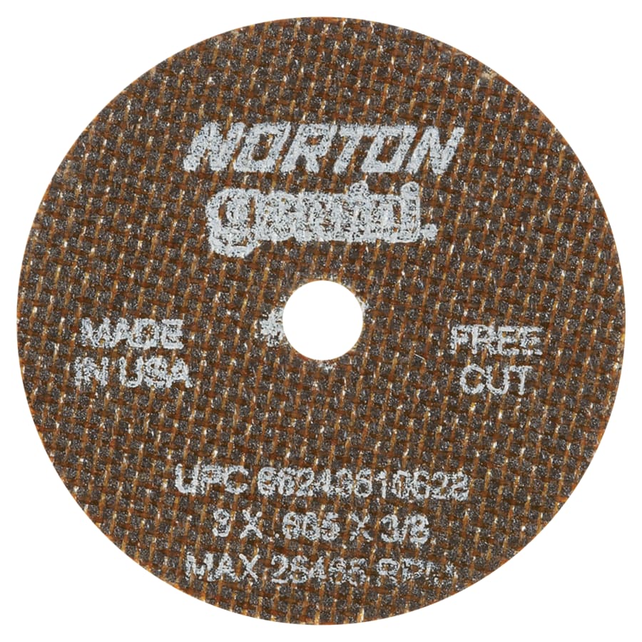 Norton 66243510628 Gemini Die Grinder Cut-Off Wheel, 3 in x 0.035 in, 3/8 in Arbor, 60 Grit (Carton of 25)