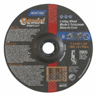Norton 66252912626 Gemini® RightCut™ Right Angle Cut-Off Wheel, Type 27/42, 7 in dia x 0.045 in Thick x 7/8 in Arbor, 1 EA/EA (Pack of 1 EA)