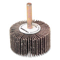 Weiler Wolverine Mounted Flap Wheel, Unthreaded, 1/4 in dia Stem x 2 in dia x 1 in W, 60 Grit, 25000 RPM