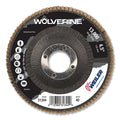 Weiler 31344 Wolverine® Abrasive Flap Disc, 4-1/2 in dia x 7/8 in Arbor, 40 Grit, 13000 RPM, Type 29