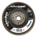 Weiler Wolverine Abrasive Flap Disc, 4-1/2 in dia, 40 Grit, 5/8 in-11, 13000 RPM, Type 29
