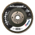 Weiler 31391 Wolverine® Abrasive Flap Disc, High Density, 4-1/2 in dia x 5/8 in-11 UNC Arbor, 60 Grit, Flat (Pack of 10 EA)
