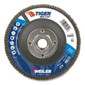 Weiler Tiger Big Cat High Density Flap Disc, 4-1/2 in dia, 60 Grit, 5/8 in-11, 12000 RPM, Type 27
