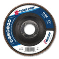 Weiler 51119 Tiger Paw™ TY29 Coated Abrasive Flap Disc, 4-1/2 in dia, 40 Grit, 7/8 Arbor, 13000 rpm (Pack of 10 EA)