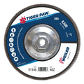 Weiler 51146 Tiger Paw™ TY29 Coated Abrasive Flap Discs, 7", 40 Grit, 5/8 Arbor, 8,600 RPM