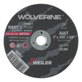 Weiler 56062 Wolverine® Die Grinder Cut-Off Wheel, Type 1, AO, 3 in dia x 3/8 in AH x 0.035 in Thick, 60T, 100 EA/PK