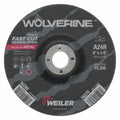 Weiler 56280 Wolverine® Grinding Wheel, A24R, 6 in dia, 1/4 in Thick, 7/8 in AH, 24 Grit, Type 27 (Pack of 10 EA)