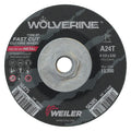 Weiler 56385 Wolverine® Cutting Wheel, A24T, 4-1/2 in dia, 3/32 in Thick, 5/8 in-11 UNC AH, 24 Grit, Type 27