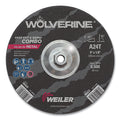 Wolverine Combo Wheels, 9 in Dia, 1/8 in Thick, 5/8 in Arbor, 24 Grit, T (Pack of 10 EA)