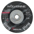 Weiler 56429 Wolverine™ Combo Wheel, 4-1/2 in dia, 1/8 Thick, 5/8 in - 11 UNC Arbor, 24 Grit (Pack of 10 EA)