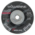 Weiler 56455 Wolverine® Grinding Wheel, 4-1/2 in dia x 5/8 in-11 UNC Arbor x 1/4 in Thick, AO, 24N (Pack of 10 EA)