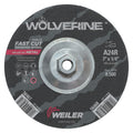 Weiler 56468 Wolverine® Grinding Wheel, 7 in dia x 5/8 in-11 UNC Arbor x 1/4 in Thick, AO, 24R