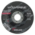Wolverine® Grinding Wheel, 4 in dia x 5/8 in Arbor x 1/4 in Thick, AO, 24R