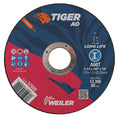 Weiler 57020 Tiger® AO Angle Grinder Cut-Off Wheel, 4-1/2 in dia x 0.045 in Thick, 7/8 in Arbor, A60T, Type 1 (Pack of 25 EA)