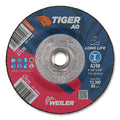 Weiler 57120 Tiger AO Grinding Wheel, 4-1/2 in x 1/4 in, 5/8-11 Arbor, A24R (Pack of 10 EA)
