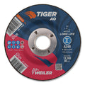Weiler 57121 Tiger AO Grinding Wheel, 4-1/2 in x 1/4 in, 7/8 in Arbor, A24R (Pack of 10 EA)